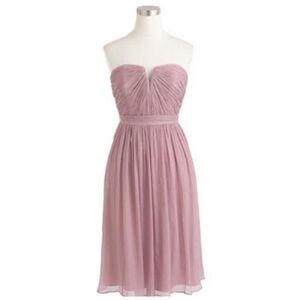 J.Crew Nadia Silk Chiffon Cocktail Bridesmaid Dress Blush Mauve Size 6